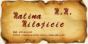 Malina Milojičić vizit kartica
